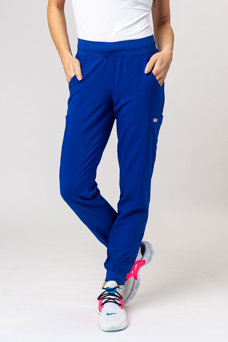 Women's Maevn Momentum scrubs set (Asymetric top, Jogger trousers) galaxy blue-8