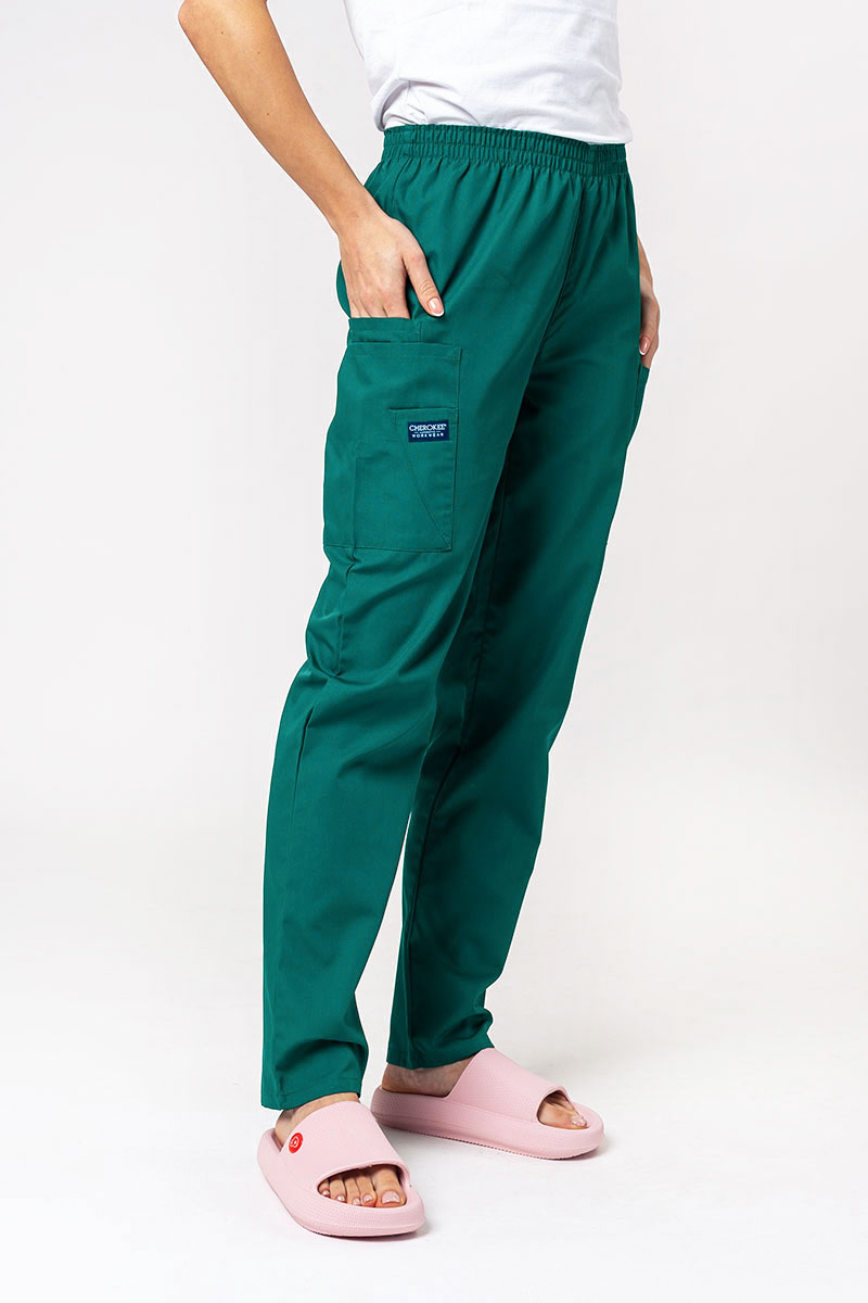 Women's Cherokee Originals scrubs set (V-neck top, N.Rise trousers) hunter green-7