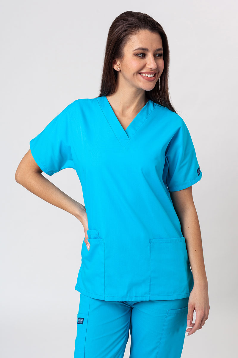 Women's Cherokee Originals scrubs set (V-neck top, N.Rise trousers) turquoise-2