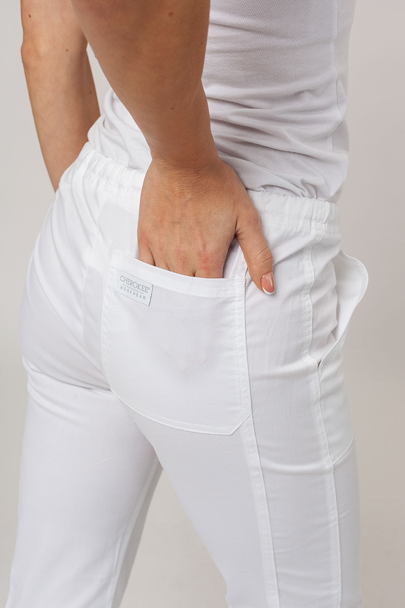 Women’s Cherokee Core Stretch Mid Rise scrub trousers white-4