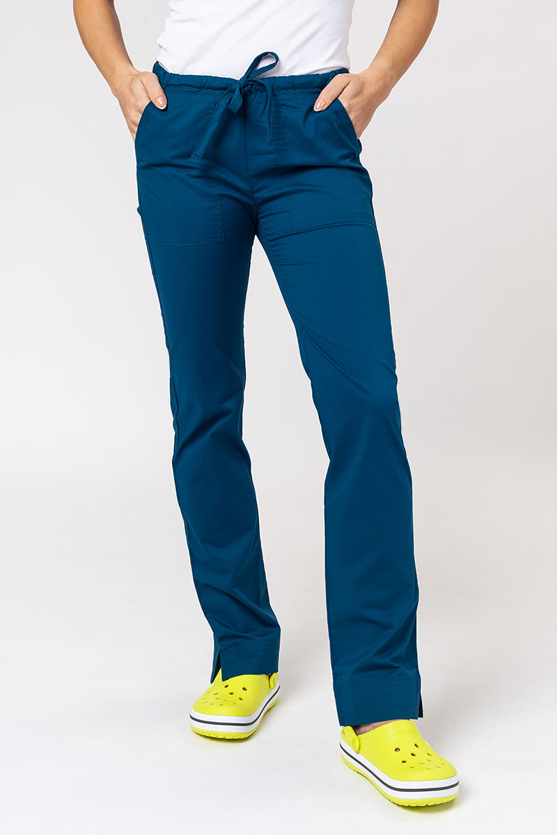 Women's Cherokee Core Stretch scrubs set (Core top, Mid Rise trousers) caribbean blue-8