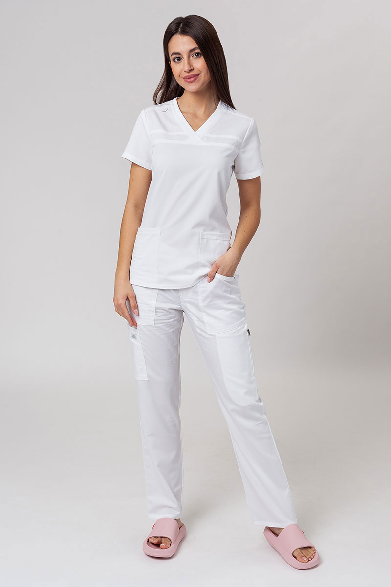 Women's Dickies Balance V-Neck scrub top white