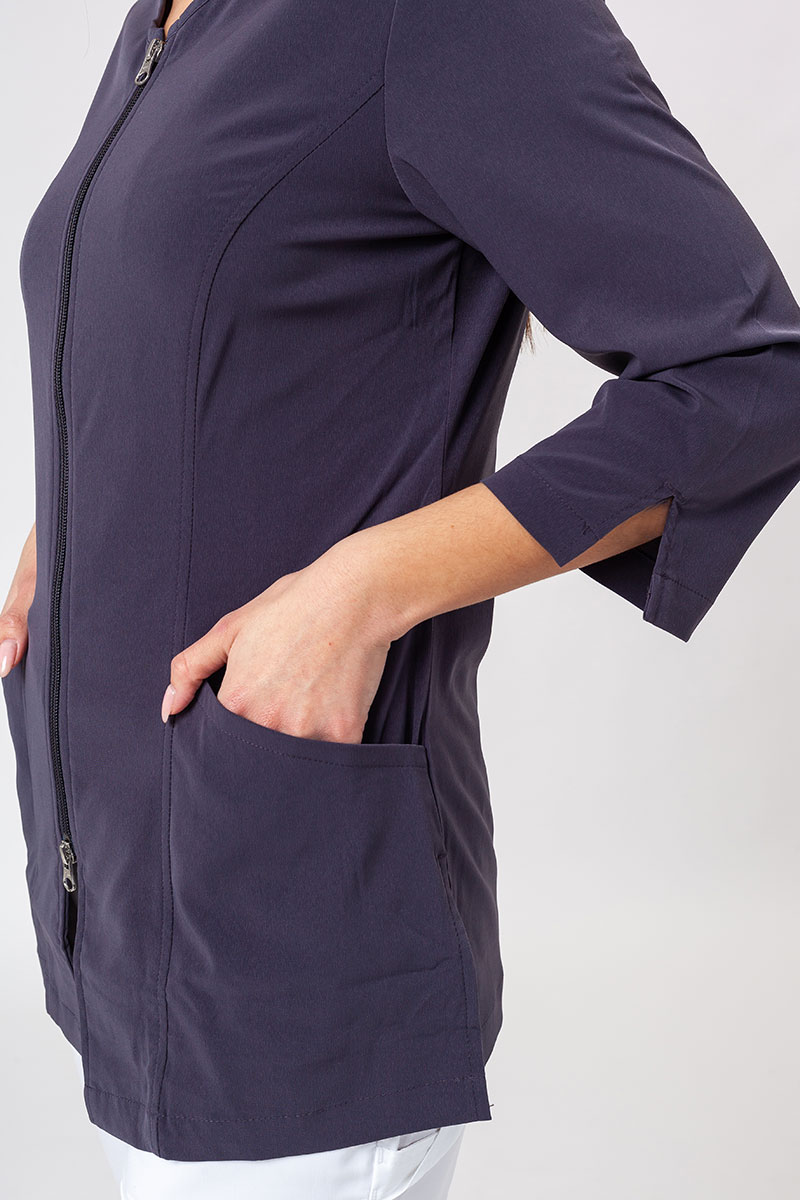 Women’s Maevn Smart 3/4 sleeve lab coat (elastic) pewter-6