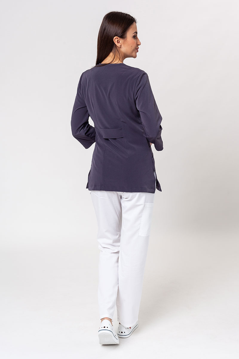 Women’s Maevn Smart 3/4 sleeve lab coat (elastic) pewter-2