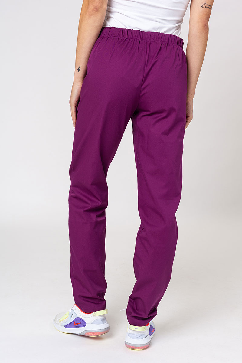 Women’s Sunrise Uniforms Basic Classic scrubs set (Light top, Regular trousers) wine-8