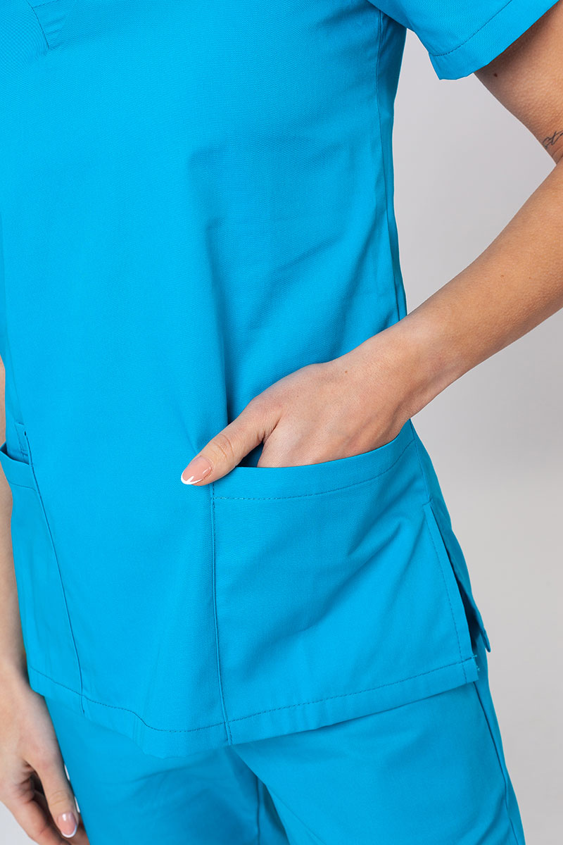 Women's Sunrise Uniforms Basic Light scrub top turquoise-3