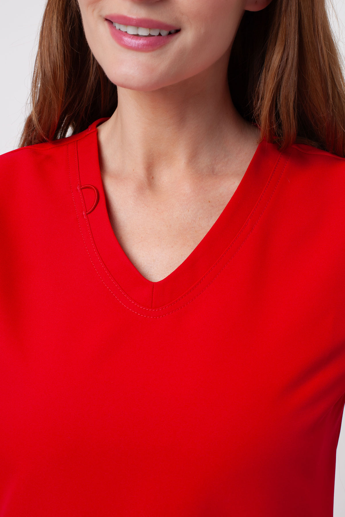 Women's Cherokee Ultra V-neck scrub top red-3