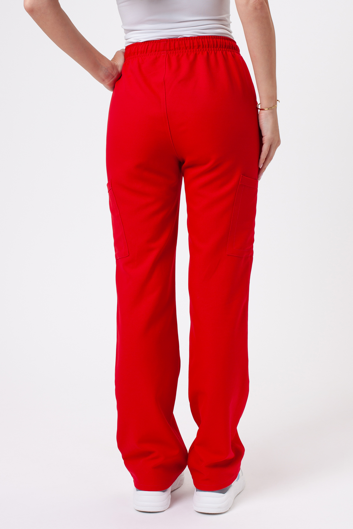 Women's Cherokee Ultra Cargo scrub trousers red-1