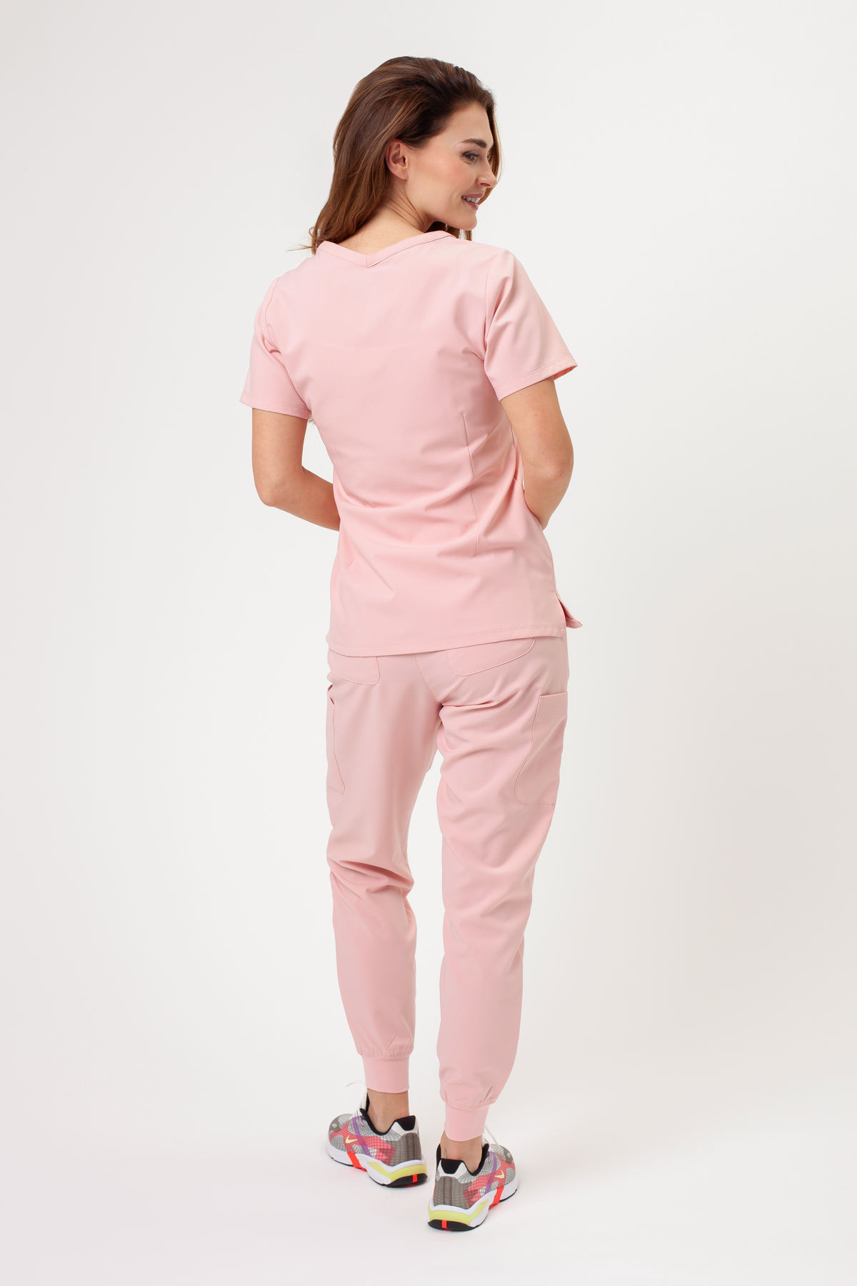 Women's Maevn Momentum Jogger scrubs set pink grapefruit-1