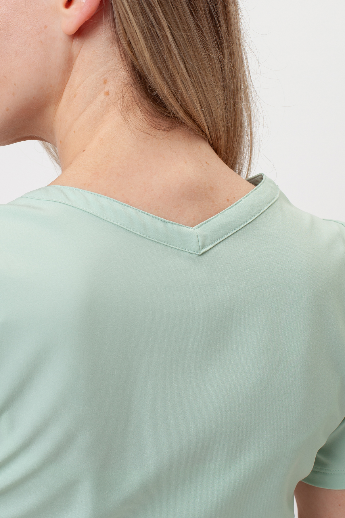 Women’s Maevn Momentum Double V-Neck scrub top honeydew-5