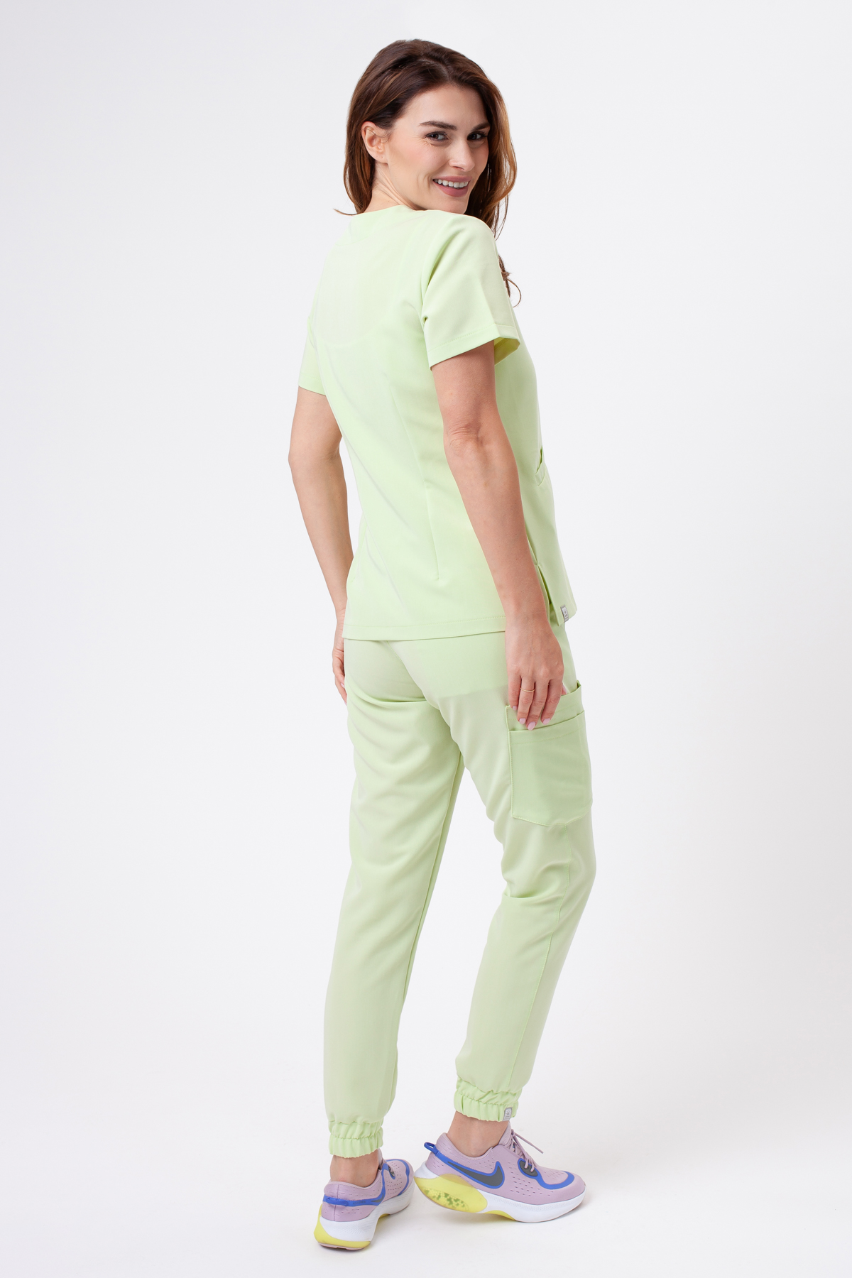 Women's Sunrise Uniforms Premium Aura scrub top matcha-5