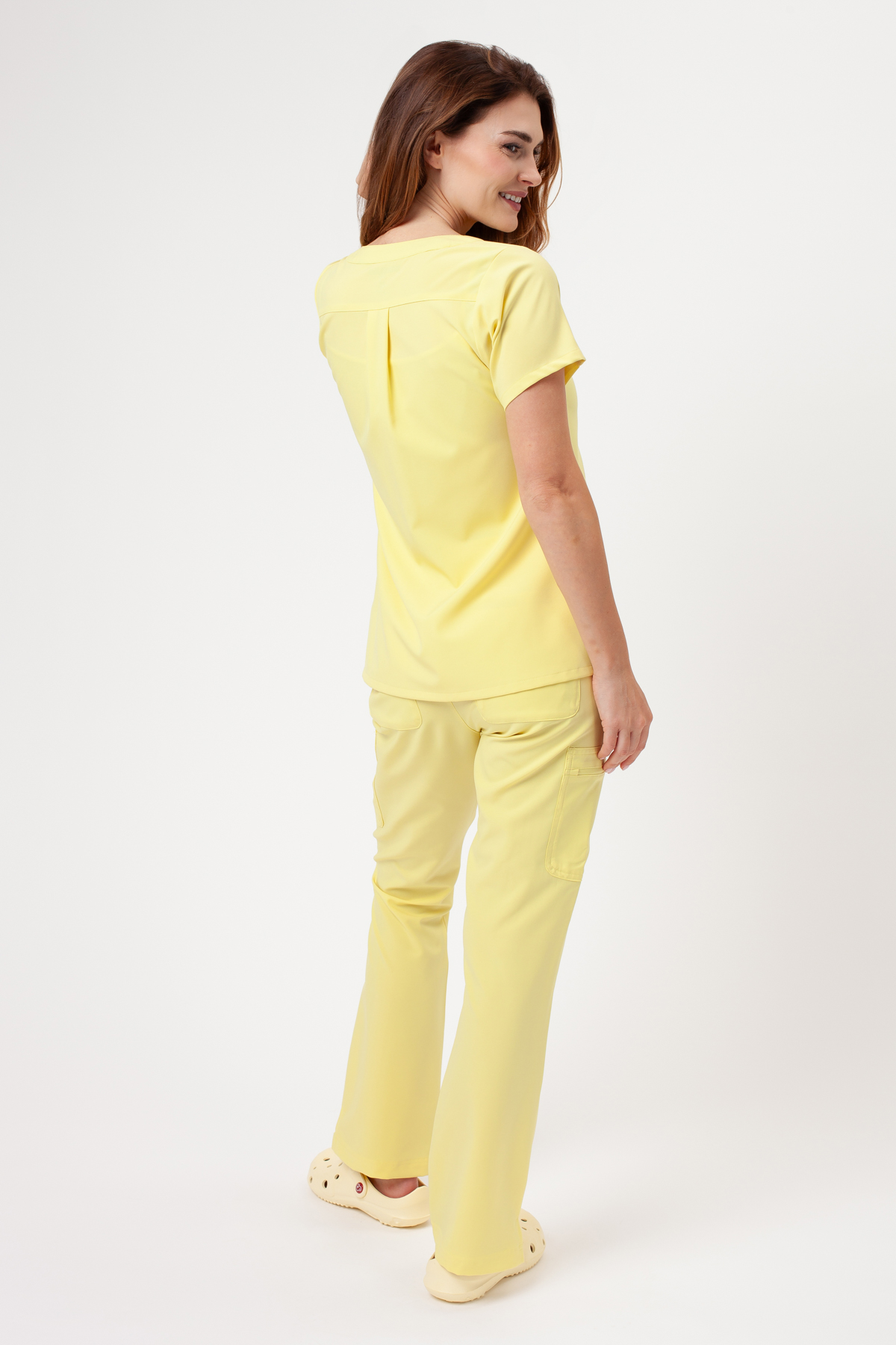 Women's Maevn Momentum Dolman scrub top lemon drop-5