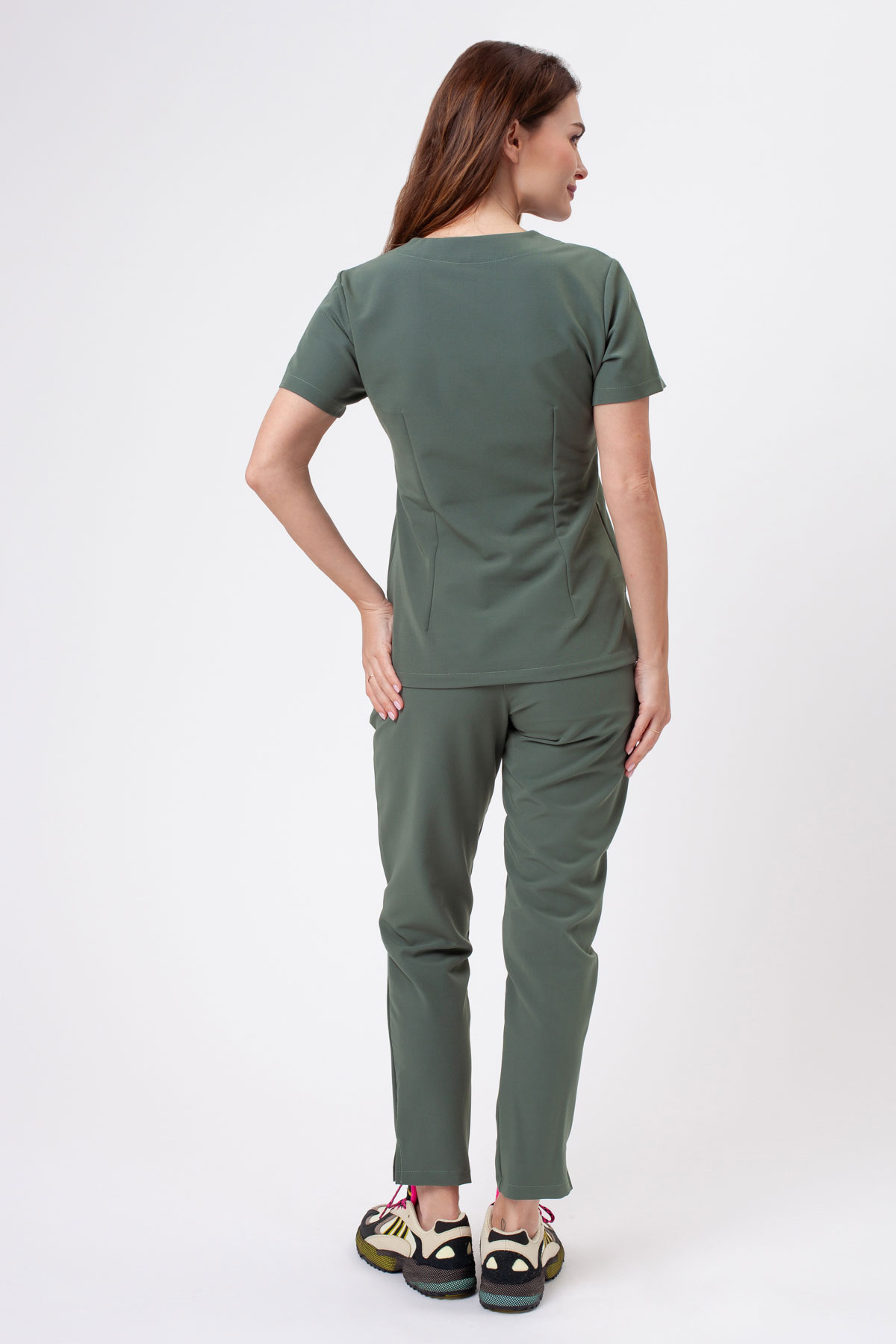 Women's Sunrise Uniforms Premium Pride scrub trousers sage green-1