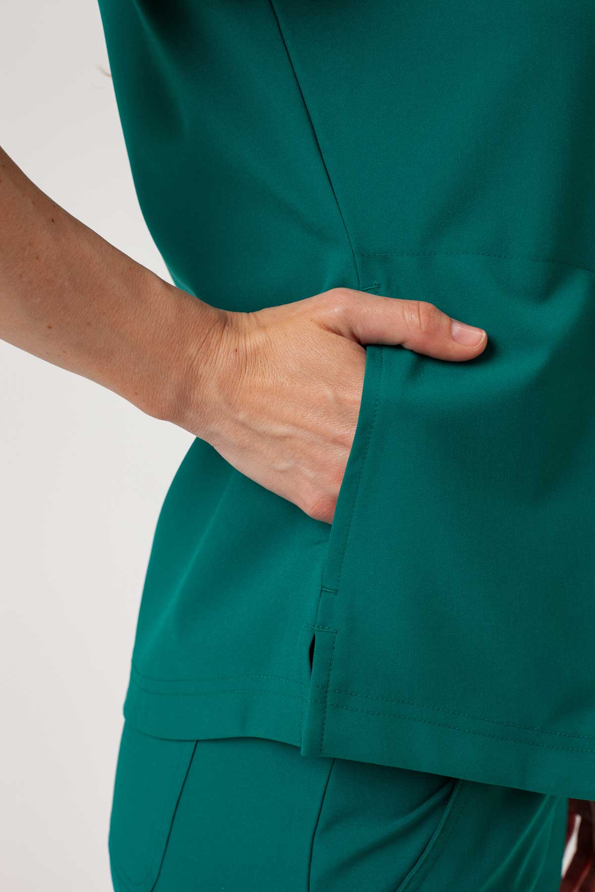 Women's Maevn Momentum Round Neck scrub top hunter green-3