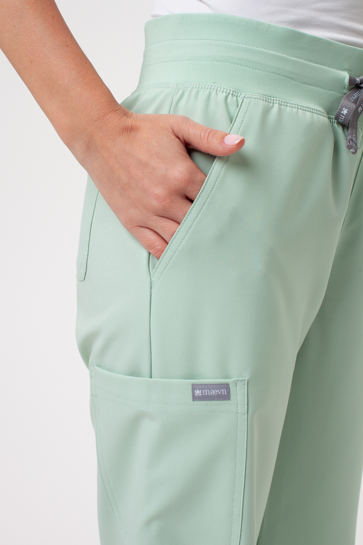 Women's Maevn Momentum Wide Leg scrub trousers honeydew-2