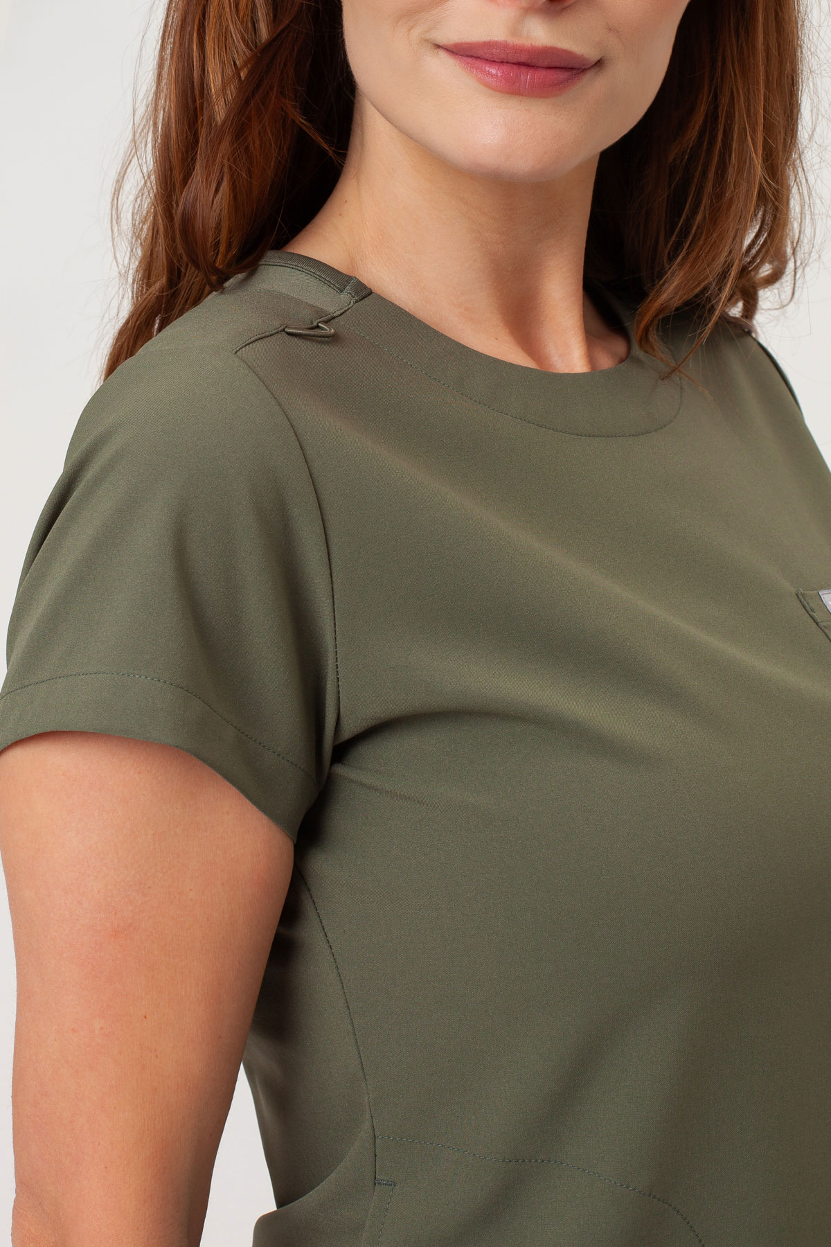 Women's Maevn Momentum Round Neck scrub top olive-3