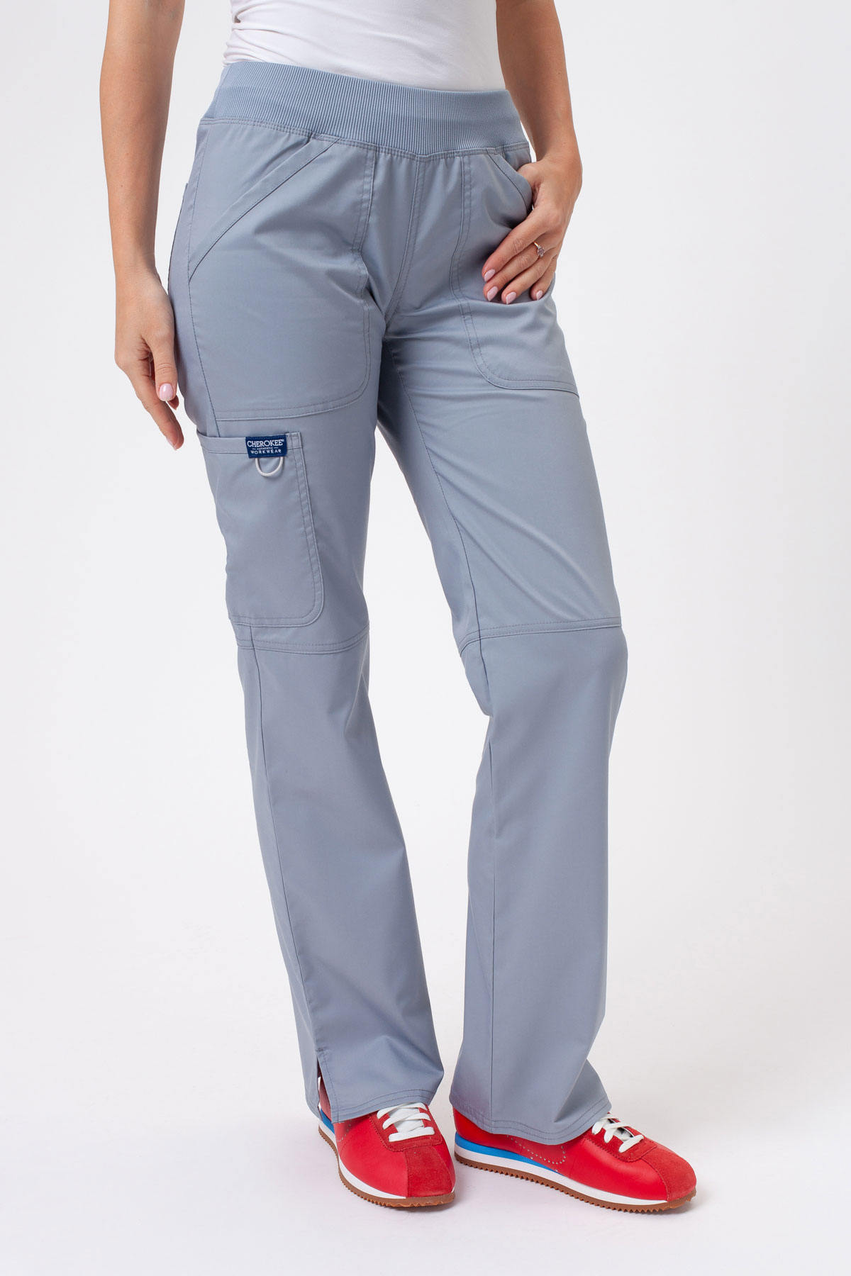 Women's Cherokee Revolution Straight scrubs set grey-8