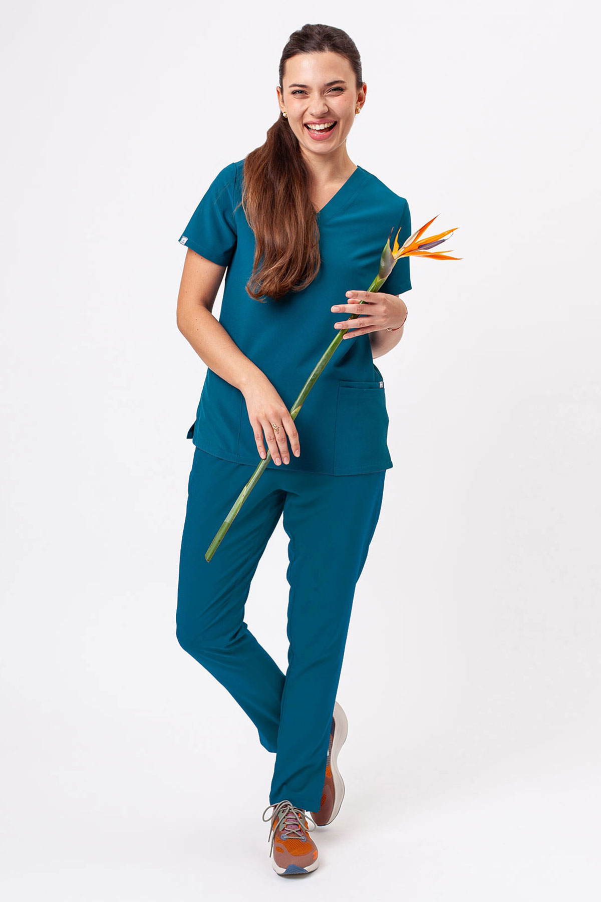 Women's Sunrise Move Line scrub trousers caribbean blue-7