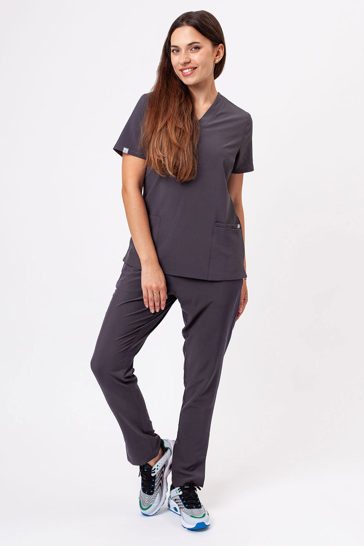 Women's Sunrise Move Line scrub trousers pewter-2