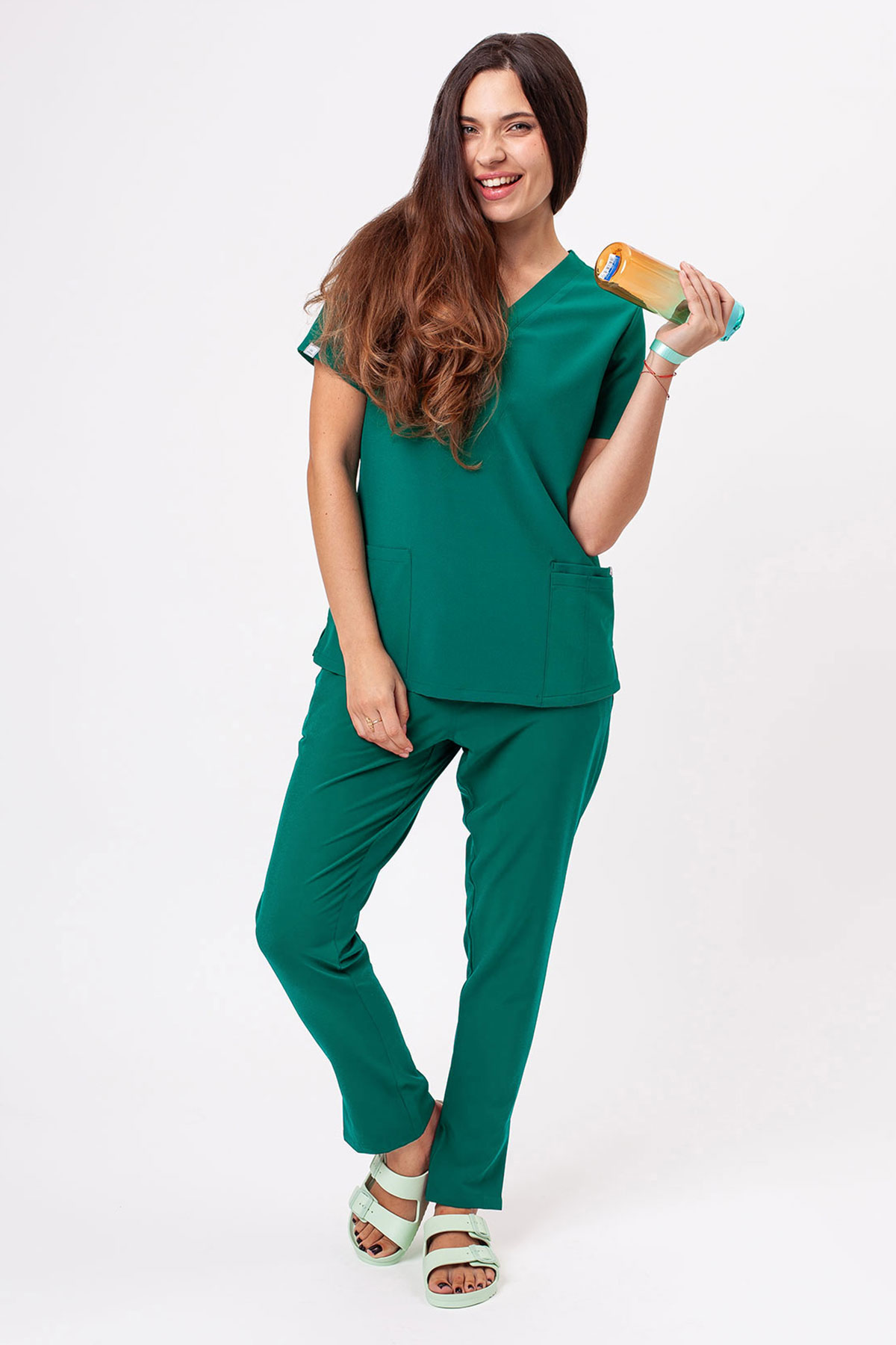 Women's Sunrise Move Line scrub trousers green-7