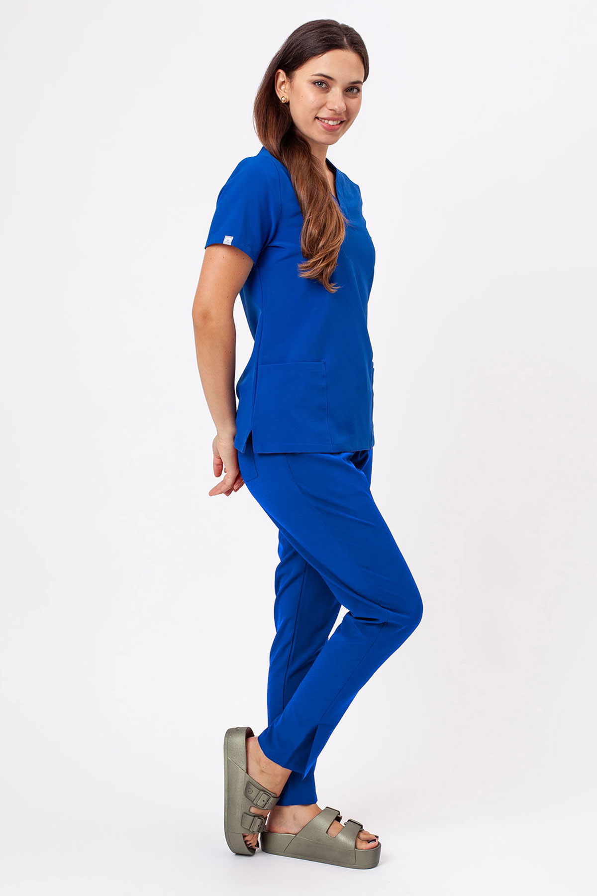 Women's Sunrise Move Line scrub trousers royal blue-2