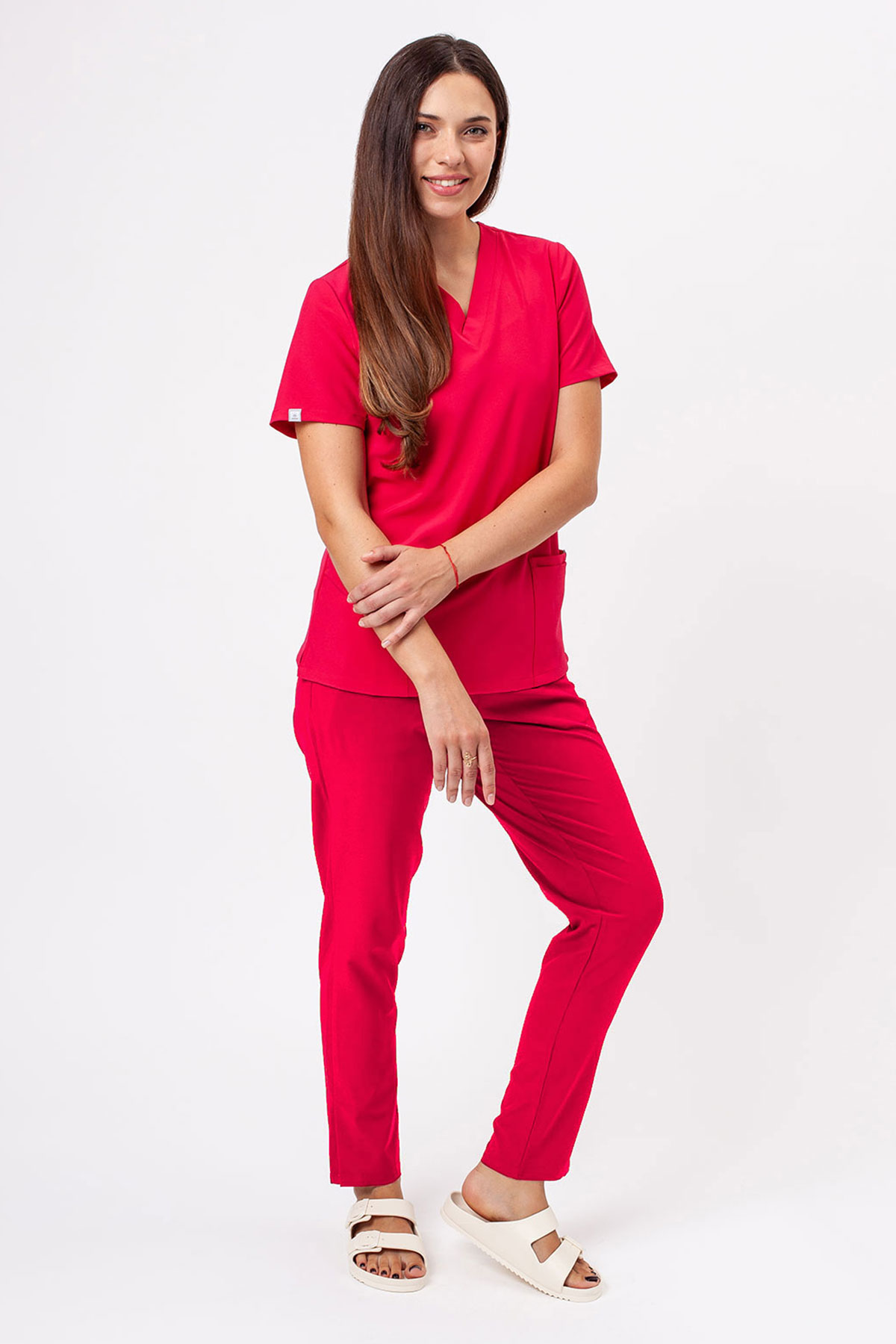 Women's Sunrise Move Line scrub trousers raspberry-7