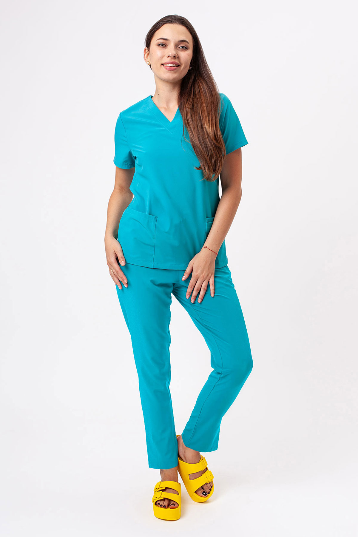 Women's Sunrise Move Line scrub set teal blue-1