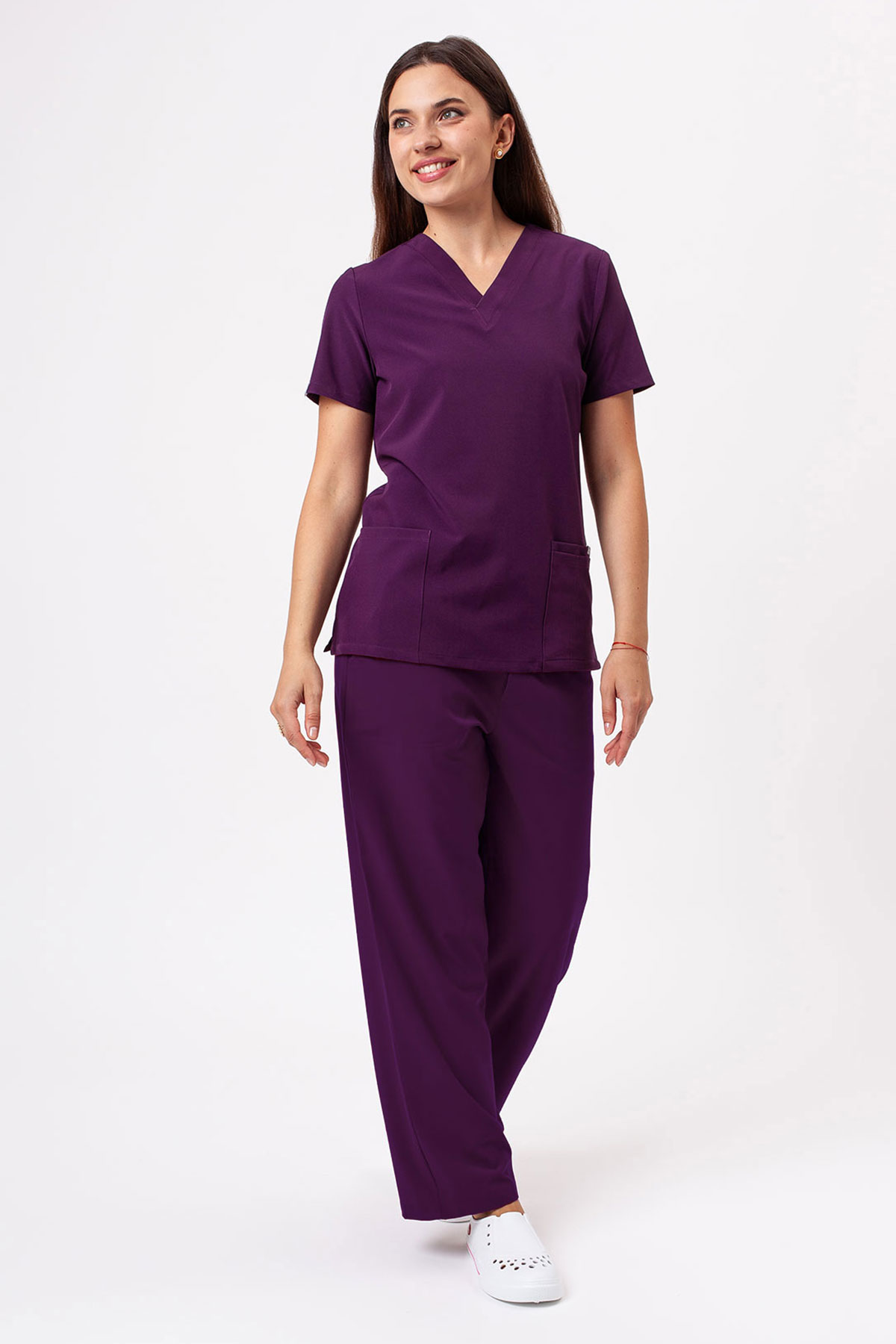 Women's Sunrise Move Zen scrub trousers eggplant-6