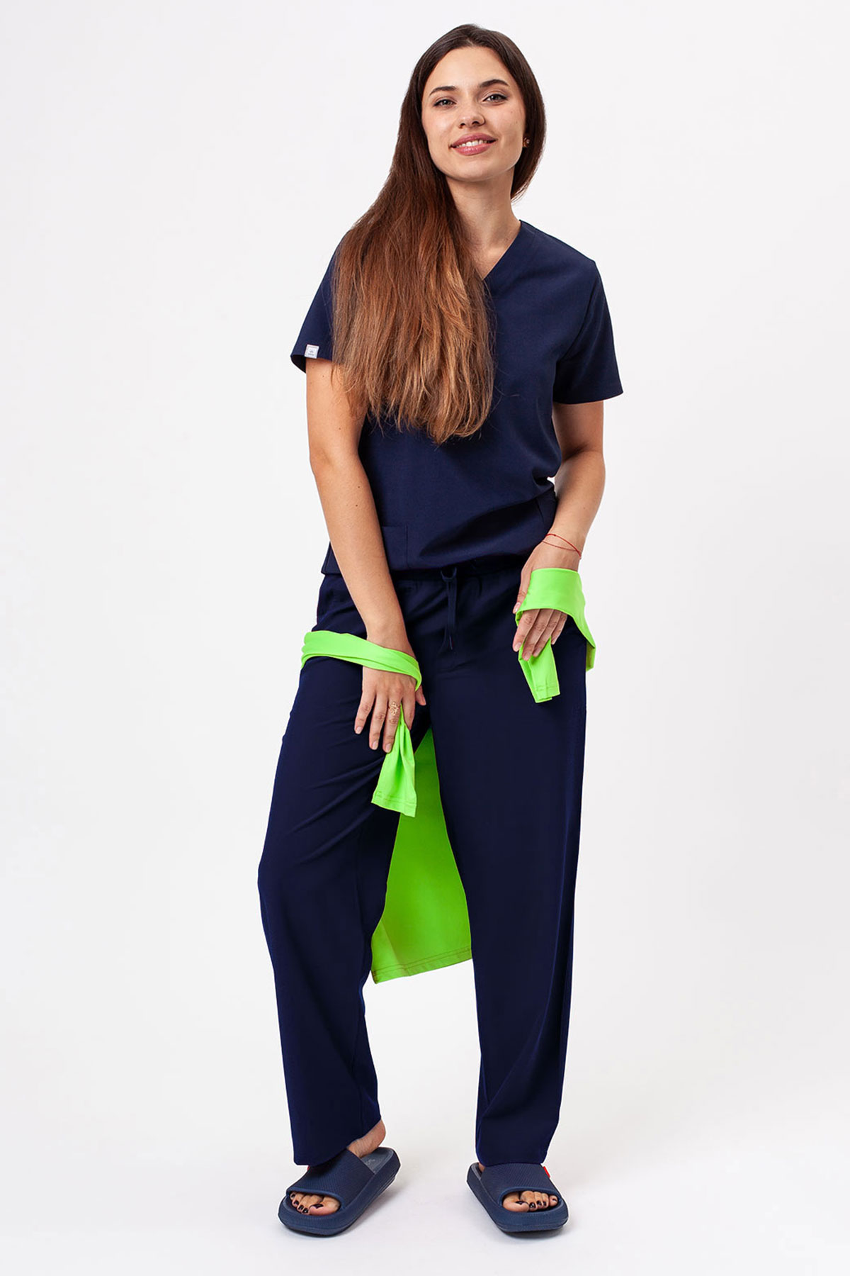 Women's Sunrise Move Zen scrub trousers navy-5