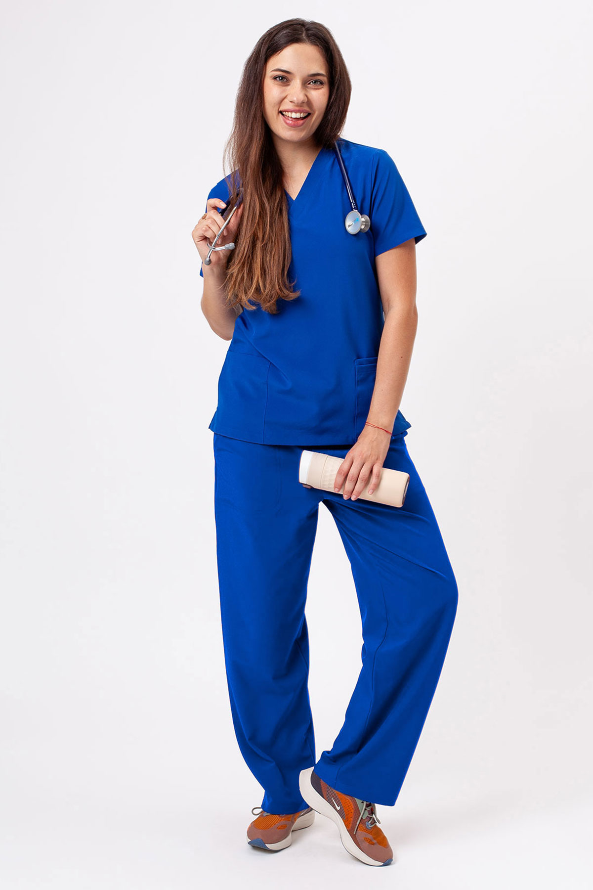 Women's Sunrise Move Zen scrub trousers royal blue-6