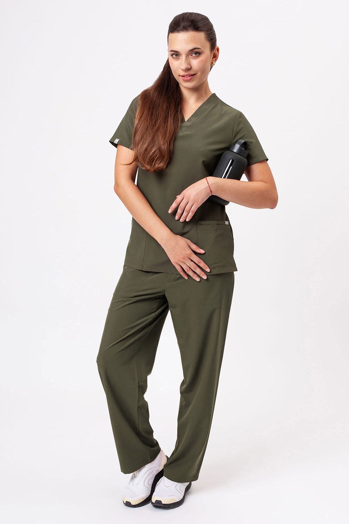Women's Sunrise Move Zen scrub trousers olive-5