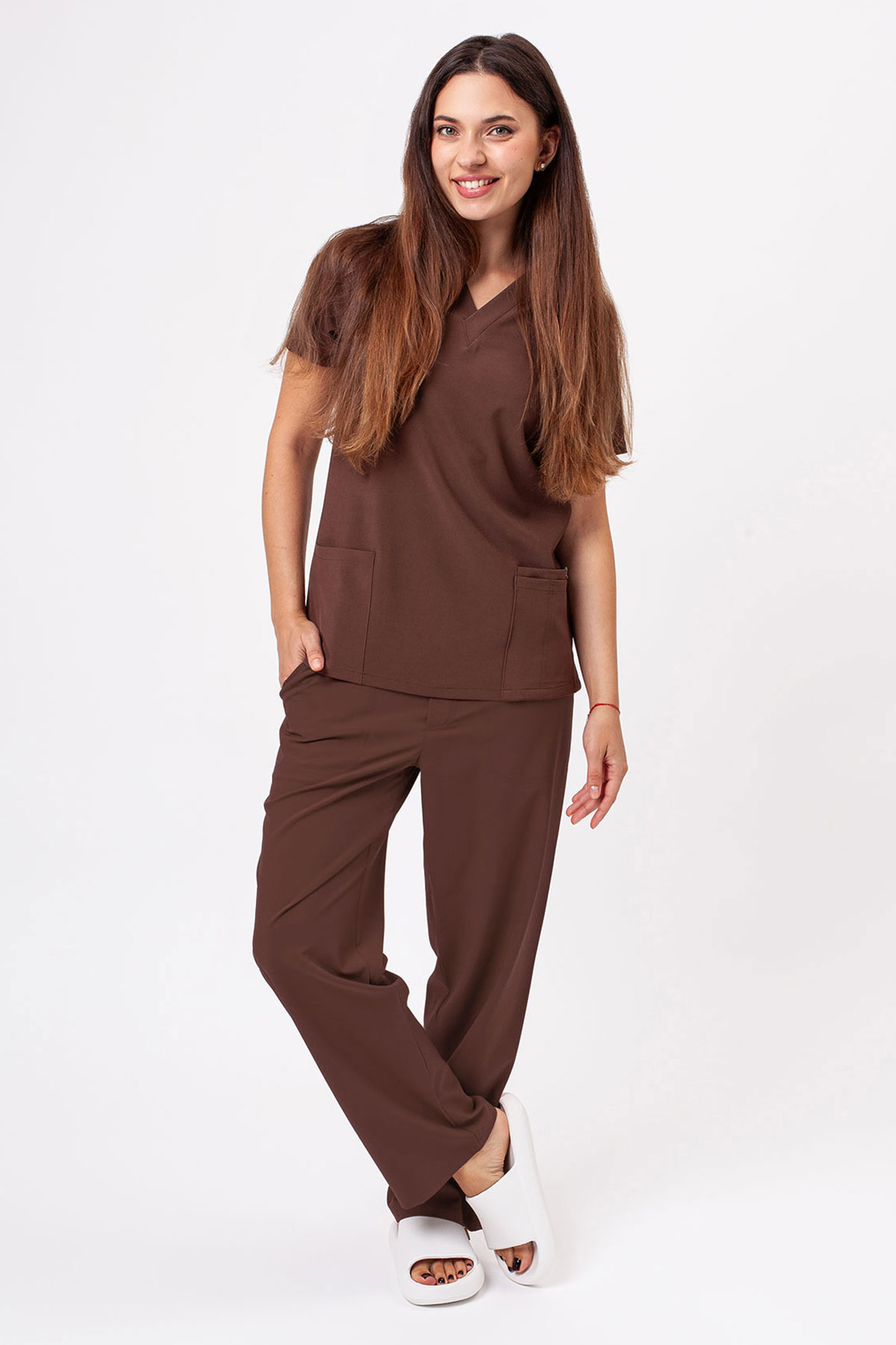 Women's Sunrise Move Zen scrub trousers coffe-5
