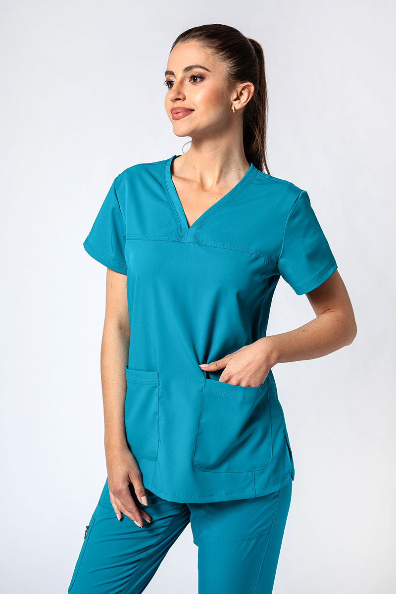 Adar Uniforms scrubs set Ultimate (with Sweetheart top – elastic) teal blue-3