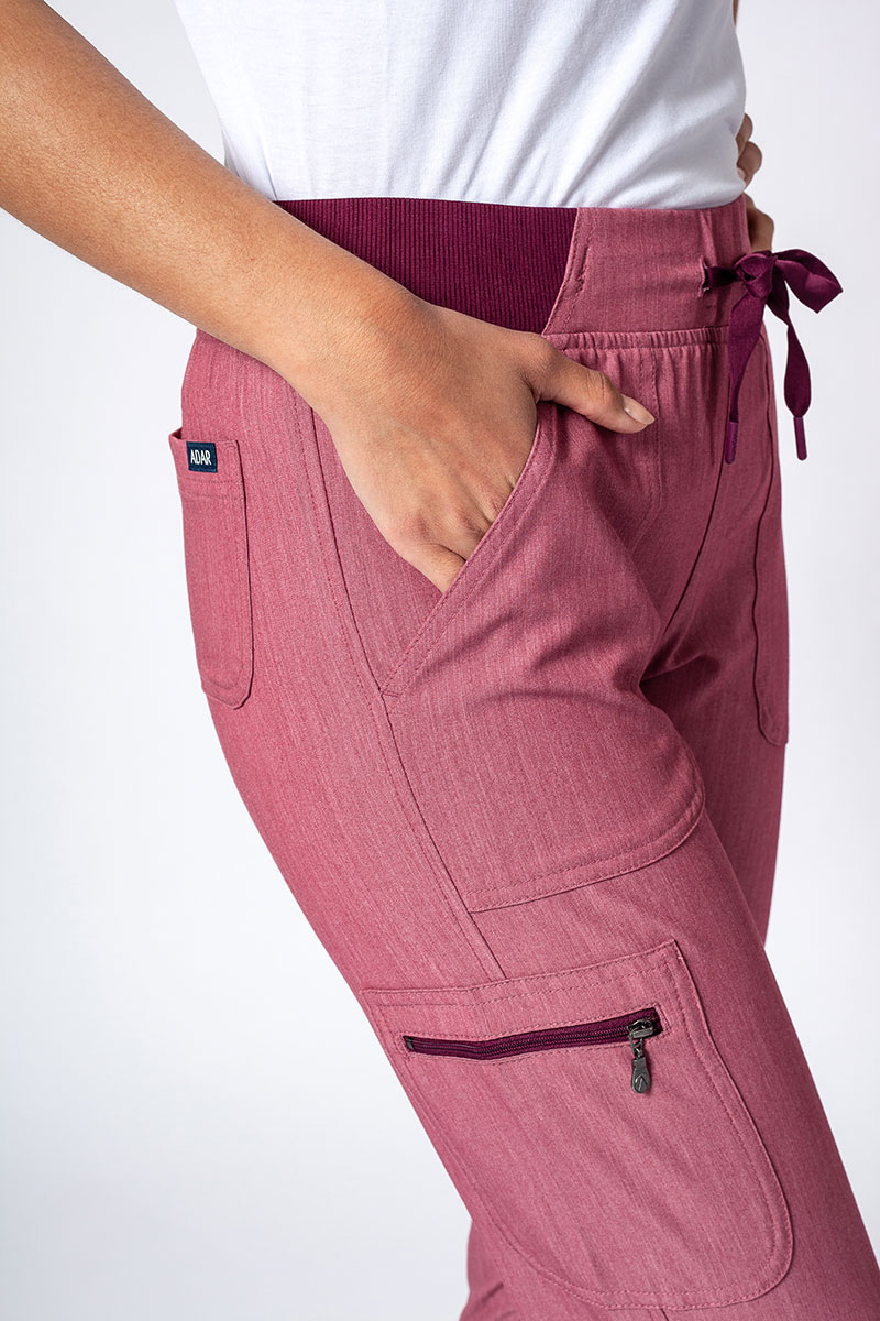 Women’s Adar Uniforms Ultimate Yoga jogger scrub trousers heather wine-3