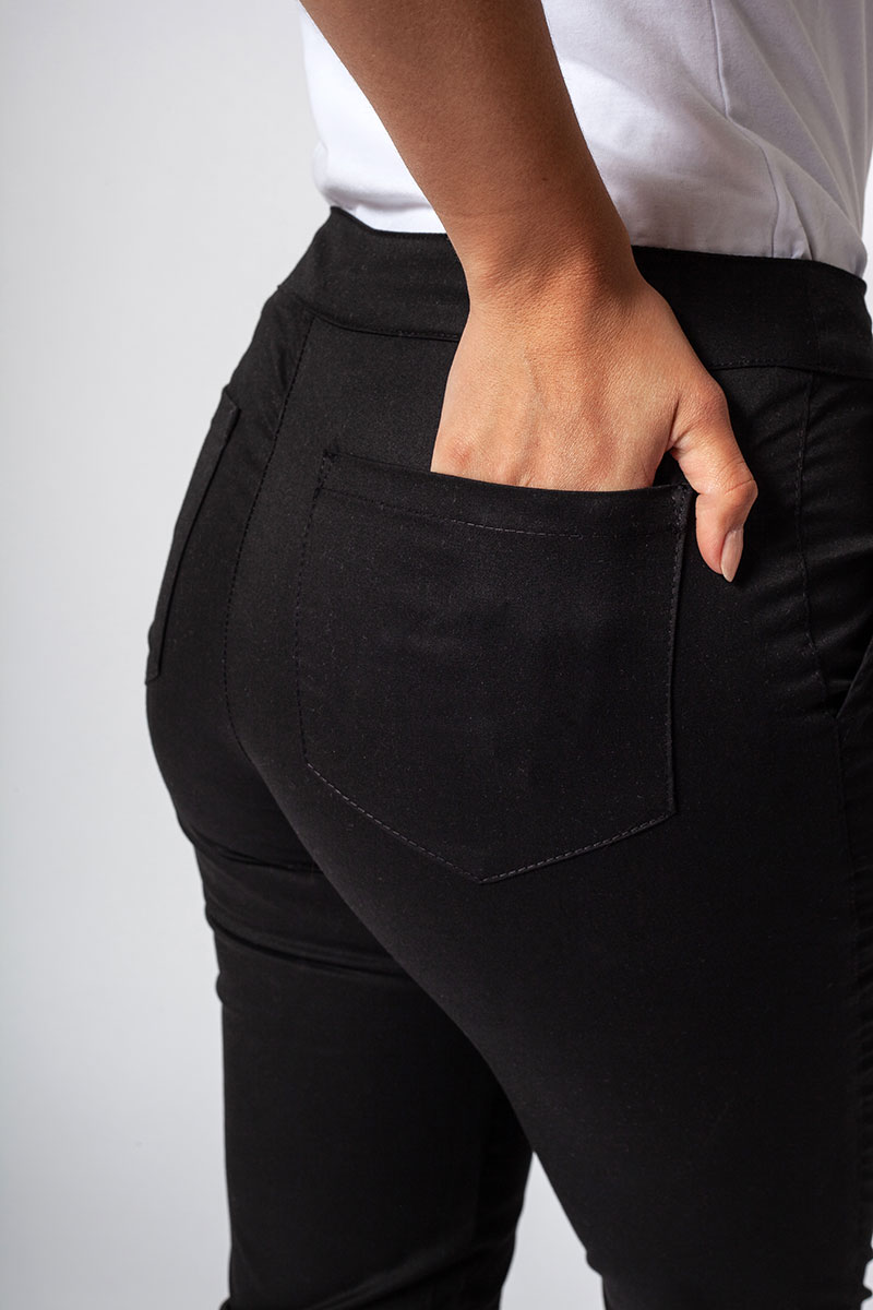 Women's Sunrise Uniforms Slim (elastic) scrub trousers black-4