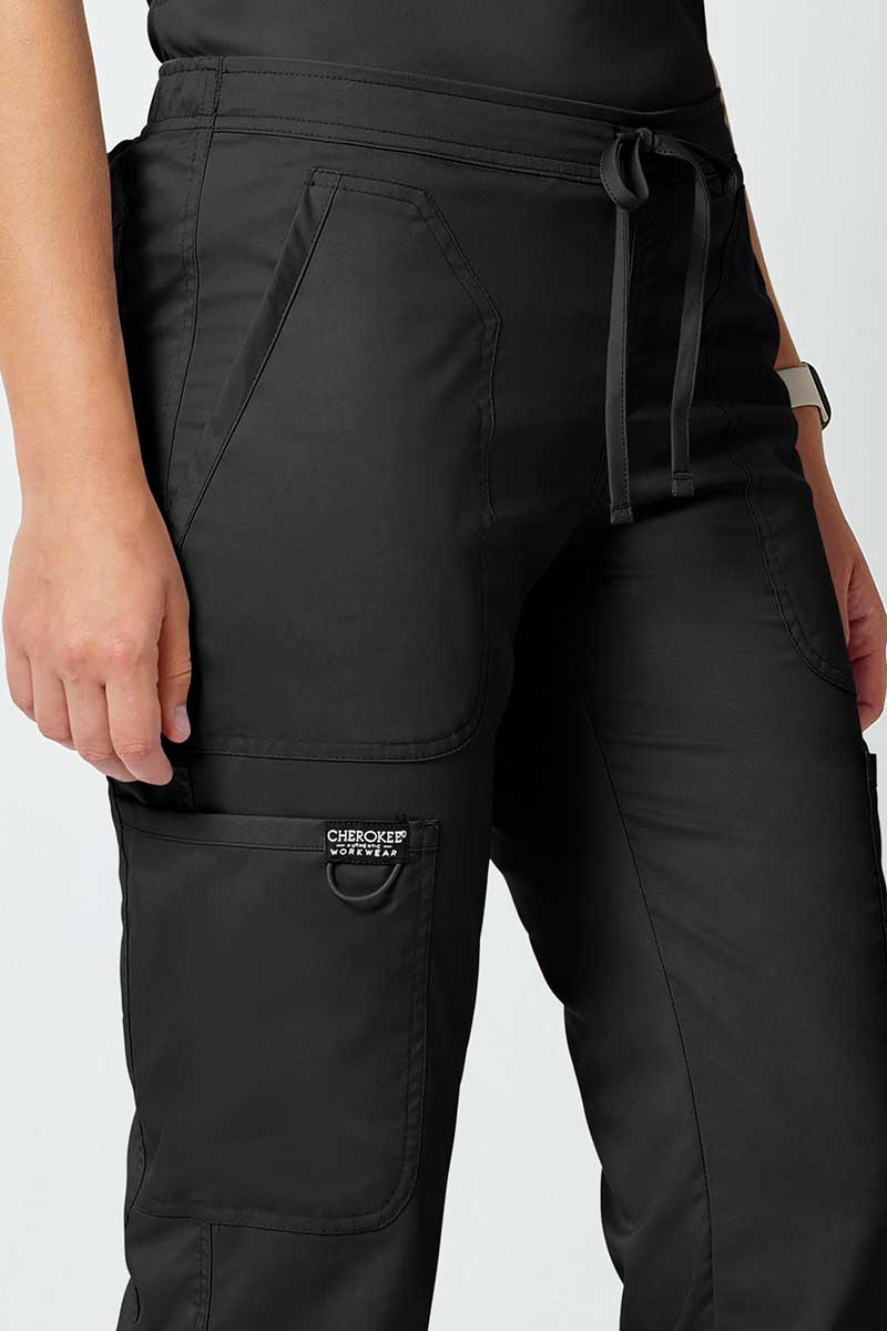 Women's Cherokee Revolution Flare Leg scrub trousers black-2