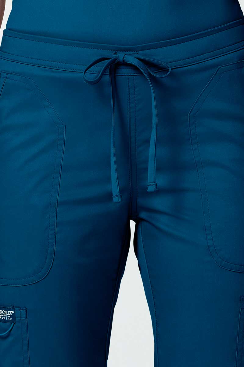 Women's Cherokee Revolution Flare Leg scrub trousers caribbean blue-2
