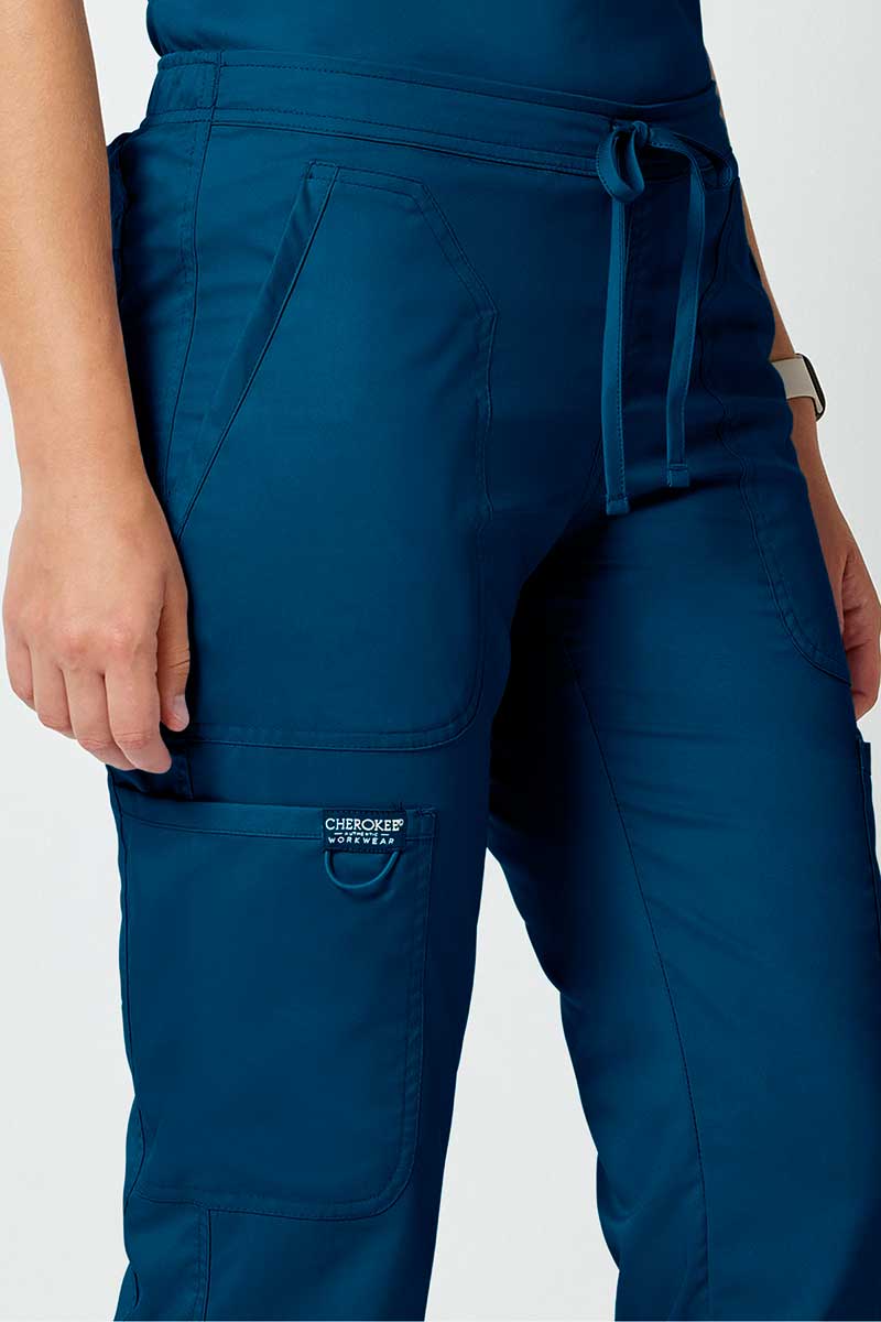 Women's Cherokee Revolution Flare Leg scrub trousers caribbean blue-3