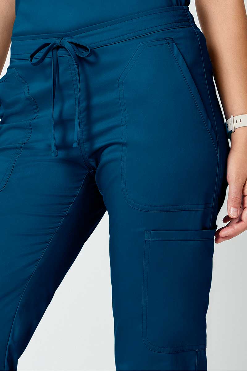 Women's Cherokee Revolution Flare Leg scrub trousers caribbean blue-4