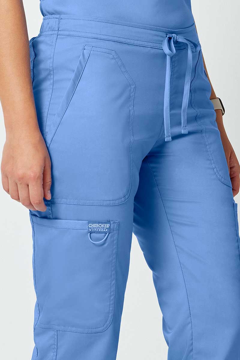Women's Cherokee Revolution Flare Leg scrub trousers ceil blue-2