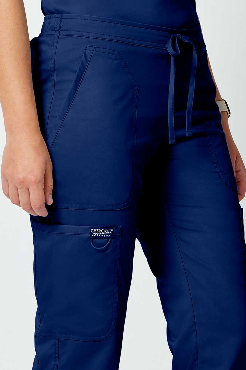 Women's Cherokee Revolution Flare Leg scrub trousers navy-3