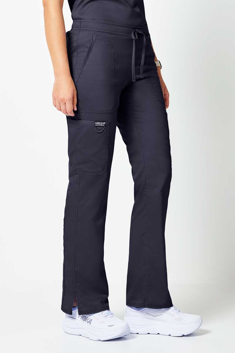 Women's Cherokee Revolution Flare Leg scrub trousers pewter-4