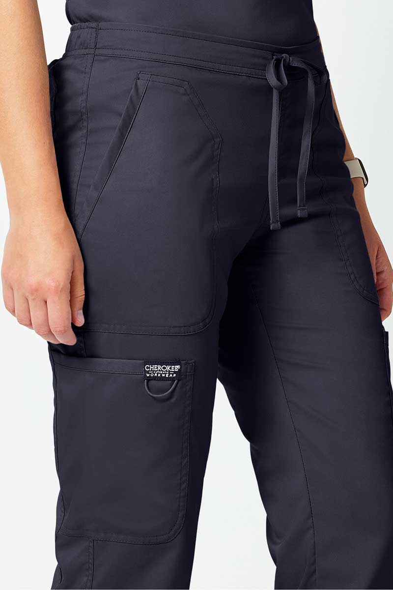 Women's Cherokee Revolution Flare Leg scrub trousers pewter-3