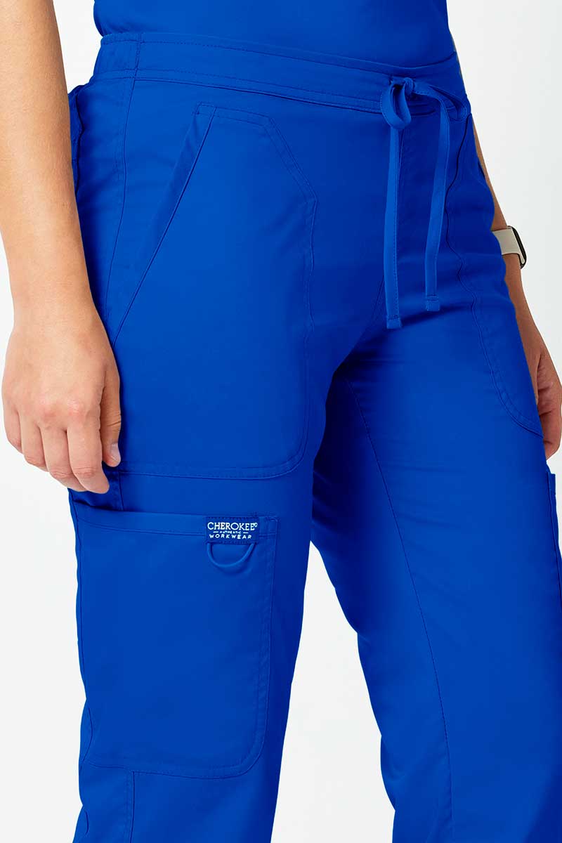 Women's Cherokee Revolution Flare Leg scrub trousers royal blue-3