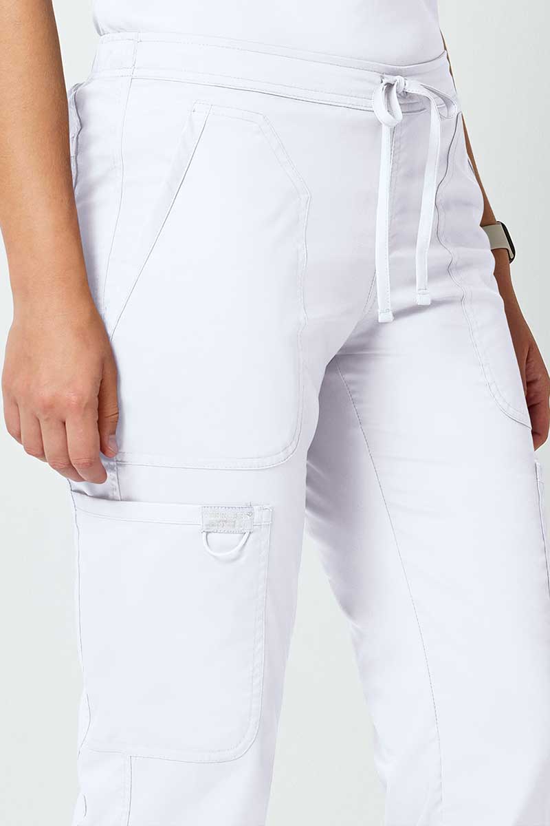 Women's Cherokee Revolution Flare Leg scrub trousers white-3