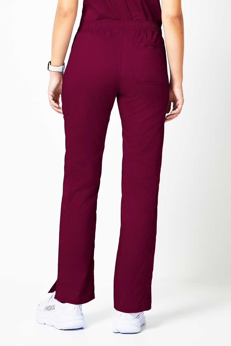 Women's Cherokee Revolution Flare Leg scrub trousers wine-1
