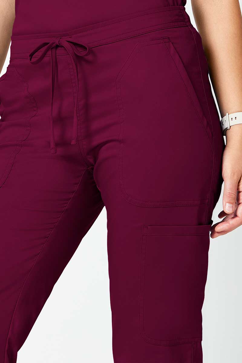 Women's Cherokee Revolution Flare Leg scrub trousers wine-4