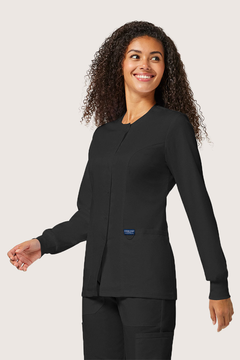 Women's Cherokee Revolution Snap scrub top black-4
