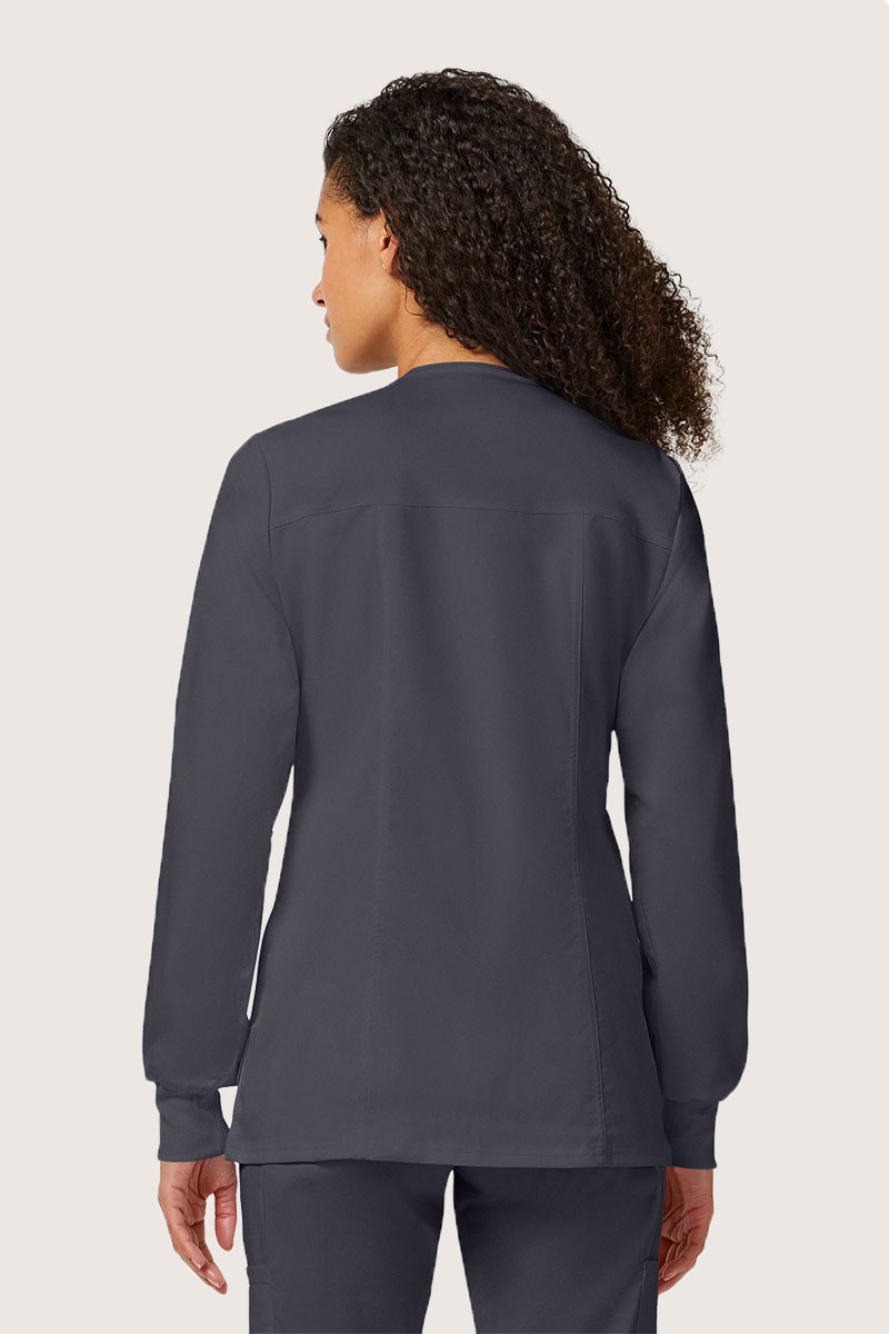 Women's Cherokee Revolution Snap scrub top pewter-1