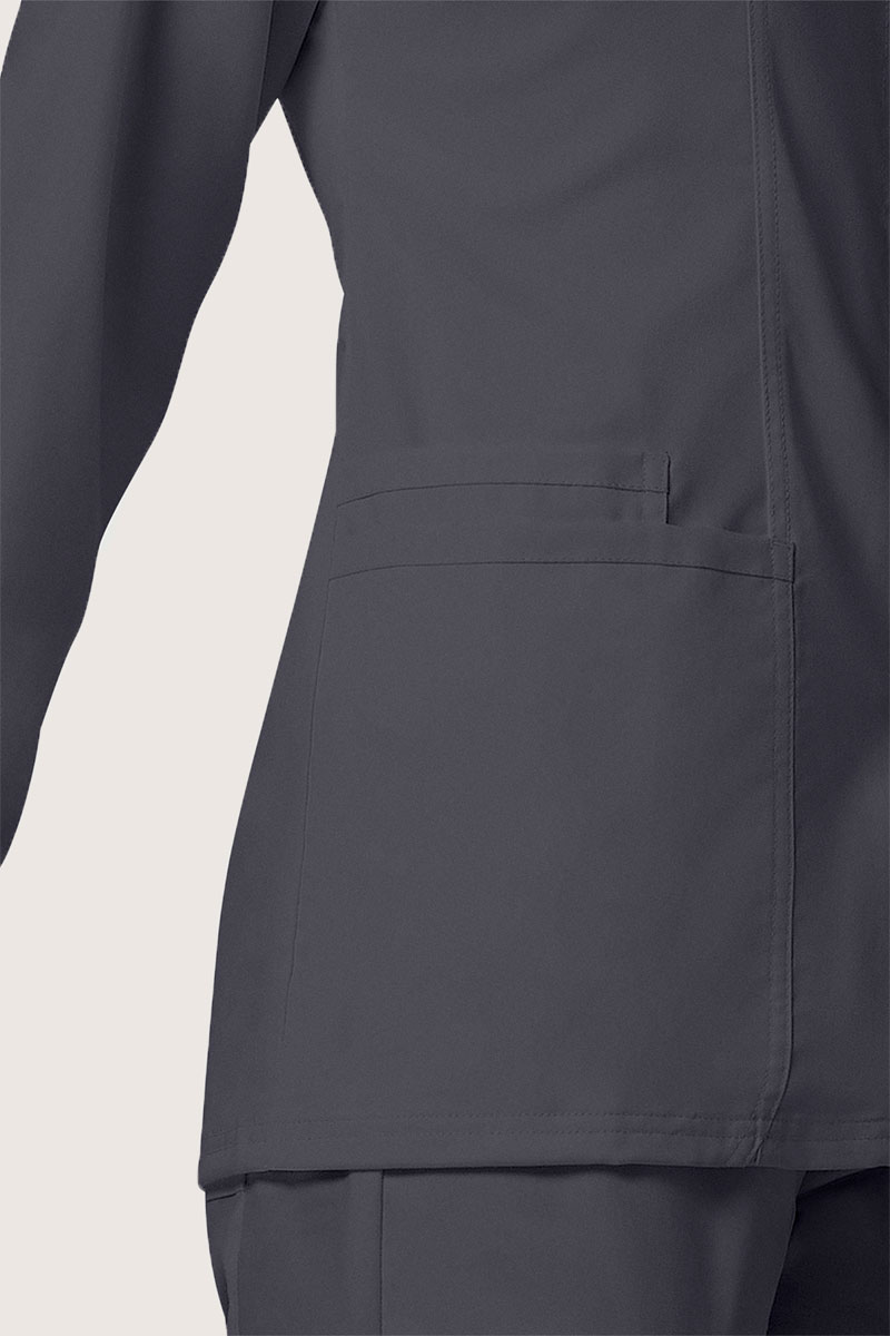 Women's Cherokee Revolution Snap scrub top pewter-5